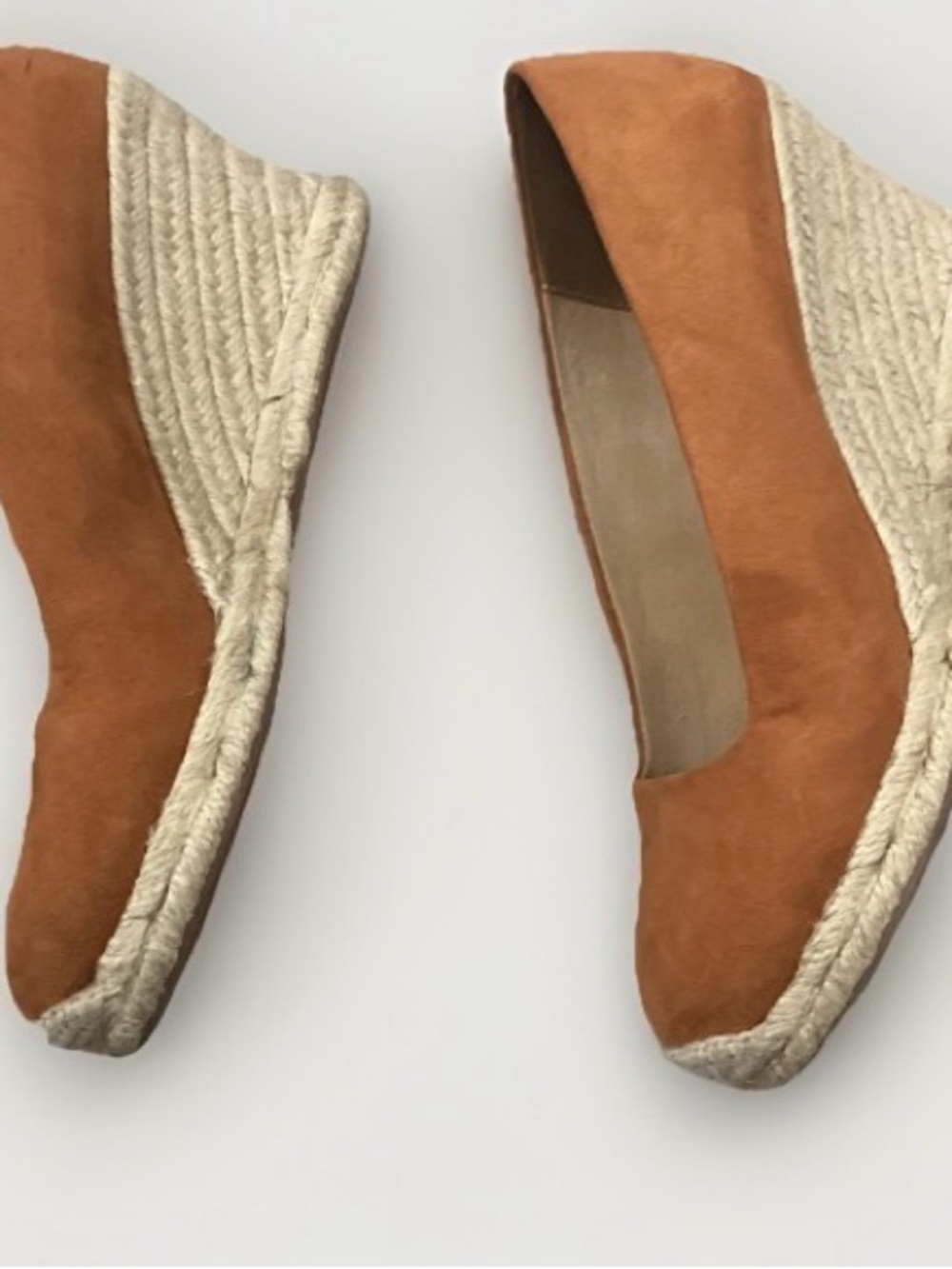 J. Crew Women Seville Espadrille Slip On Camel Tan Suede Wedge Heel 8.5 - Picture 2 of 5